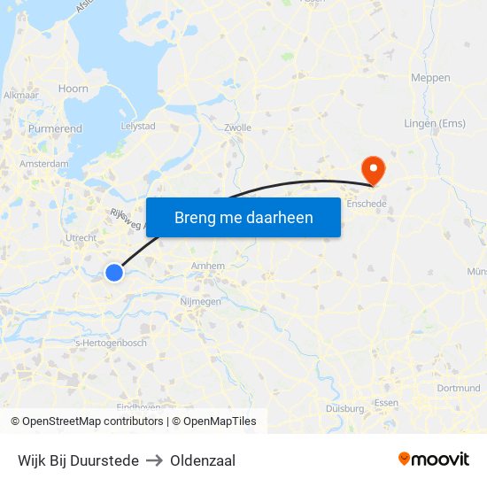 Wijk Bij Duurstede to Oldenzaal map