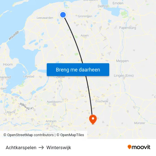 Achtkarspelen to Winterswijk map