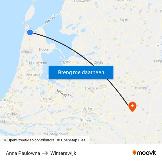 Anna Paulowna to Winterswijk map