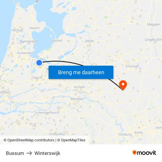 Bussum to Winterswijk map