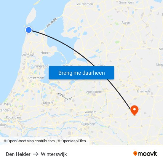 Den Helder to Winterswijk map