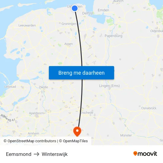 Eemsmond to Winterswijk map