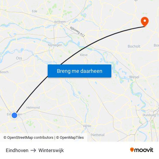 Eindhoven to Winterswijk map