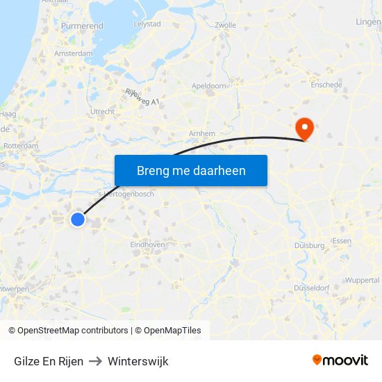 Gilze En Rijen to Winterswijk map