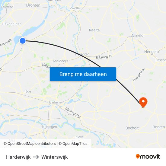 Harderwijk to Winterswijk map