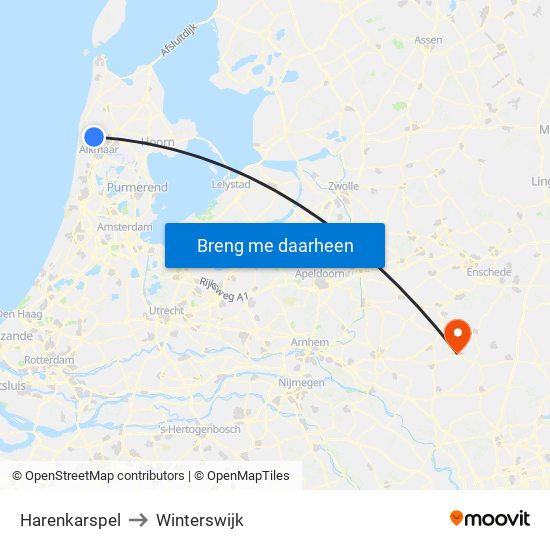 Harenkarspel to Winterswijk map