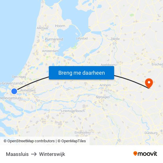 Maassluis to Winterswijk map