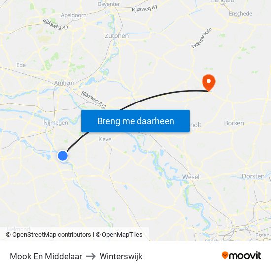 Mook En Middelaar to Winterswijk map