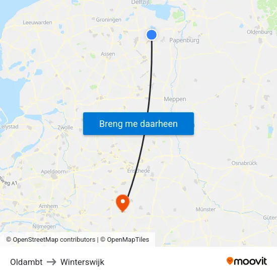 Oldambt to Winterswijk map