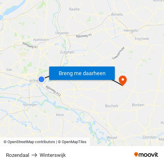 Rozendaal to Winterswijk map