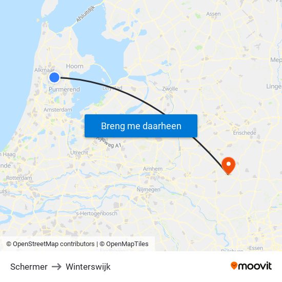 Schermer to Winterswijk map