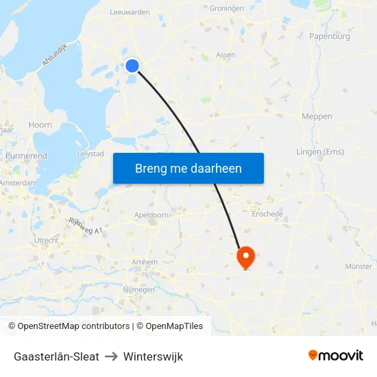 Gaasterlân-Sleat to Winterswijk map