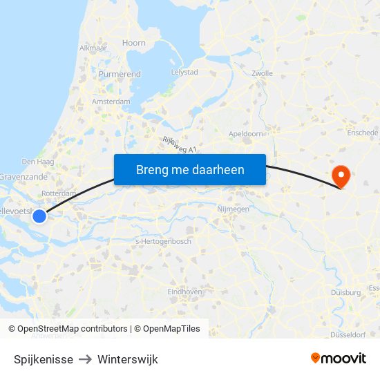 Spijkenisse to Winterswijk map