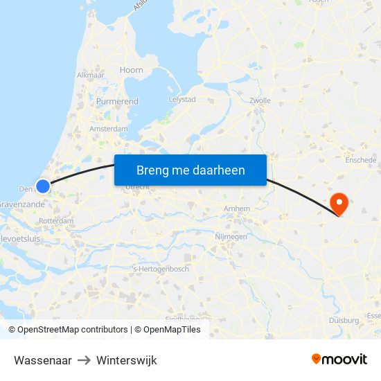 Wassenaar to Winterswijk map