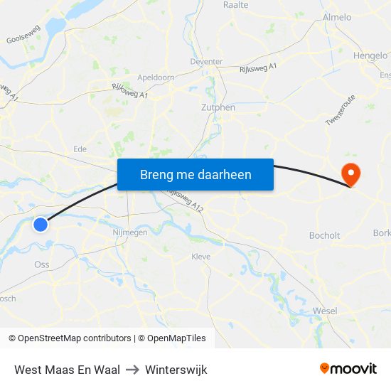 West Maas En Waal to Winterswijk map