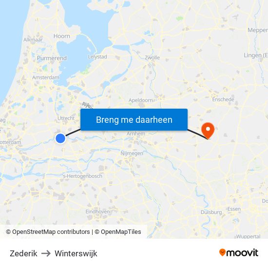 Zederik to Winterswijk map