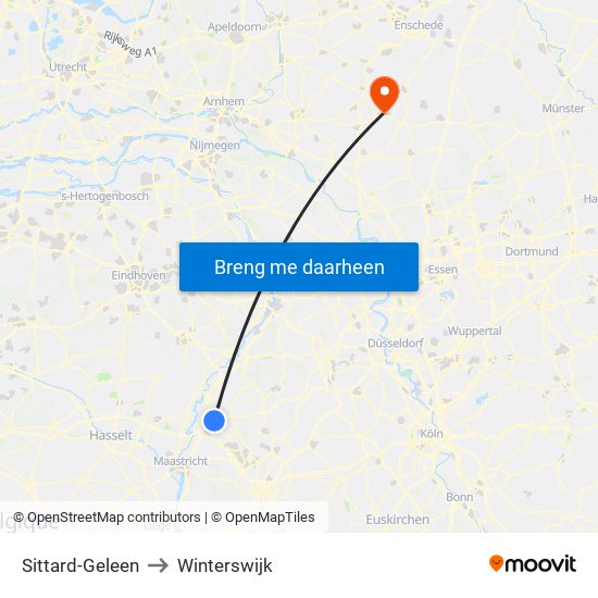 Sittard-Geleen to Winterswijk map