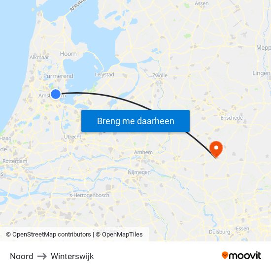 Noord to Winterswijk map