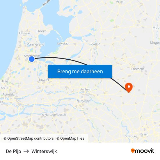De Pijp to Winterswijk map