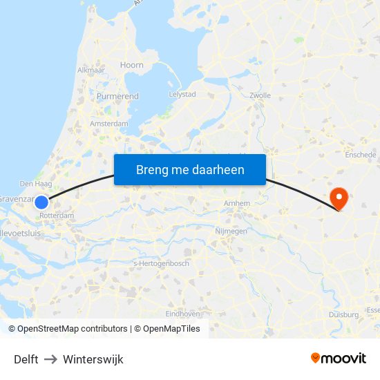 Delft to Winterswijk map