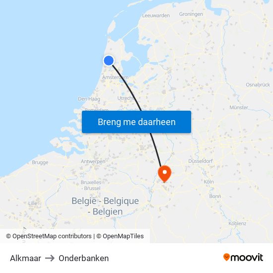 Alkmaar to Onderbanken map