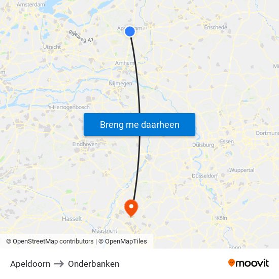 Apeldoorn to Onderbanken map