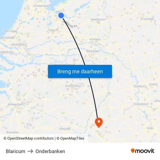 Blaricum to Onderbanken map