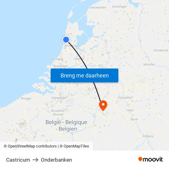 Castricum to Onderbanken map