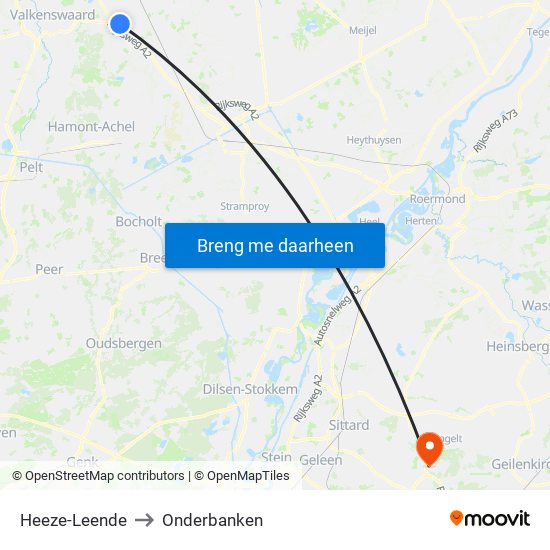 Heeze-Leende to Onderbanken map