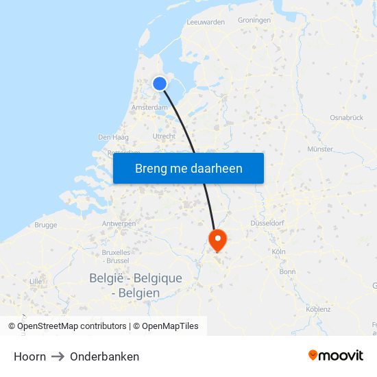 Hoorn to Onderbanken map