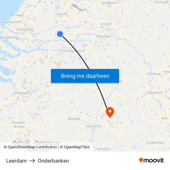 Leerdam to Onderbanken map