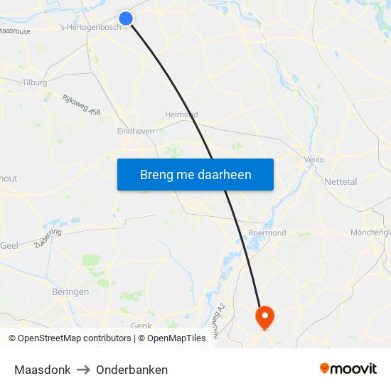 Maasdonk to Onderbanken map