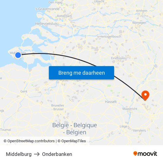 Middelburg to Onderbanken map