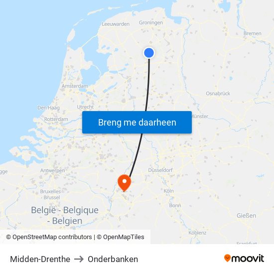 Midden-Drenthe to Onderbanken map