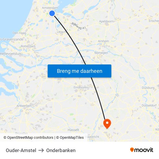 Ouder-Amstel to Onderbanken map