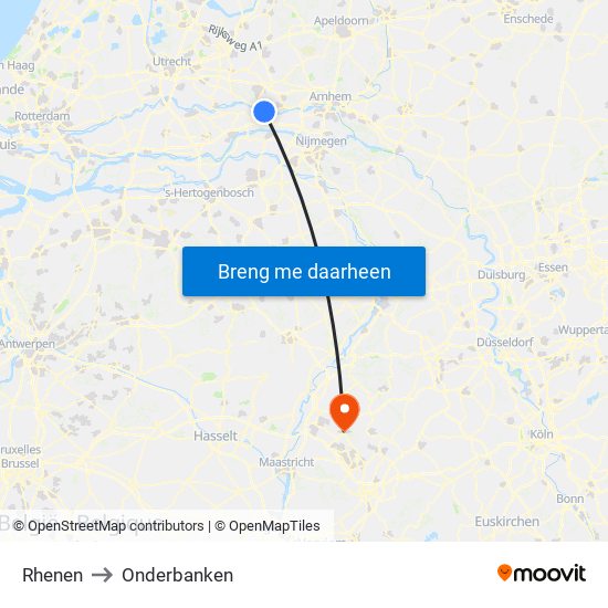 Rhenen to Onderbanken map