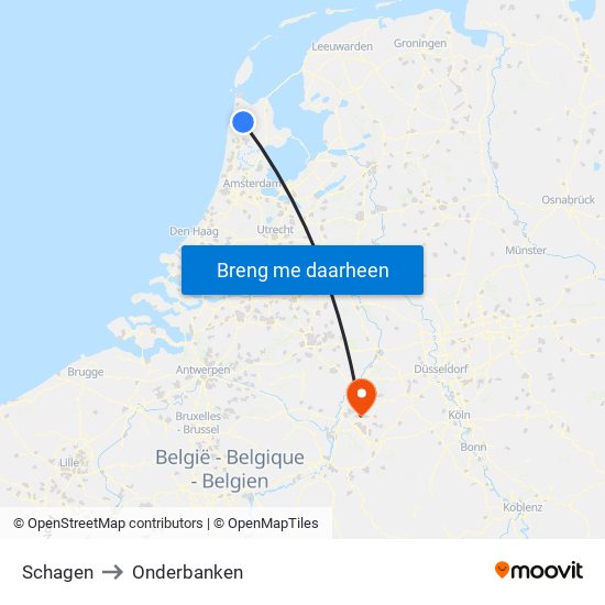 Schagen to Onderbanken map