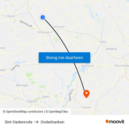 Sint-Oedenrode to Onderbanken map