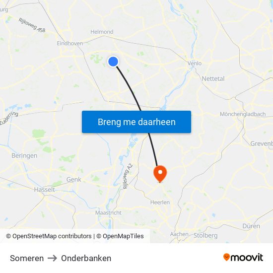 Someren to Onderbanken map