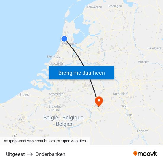 Uitgeest to Onderbanken map