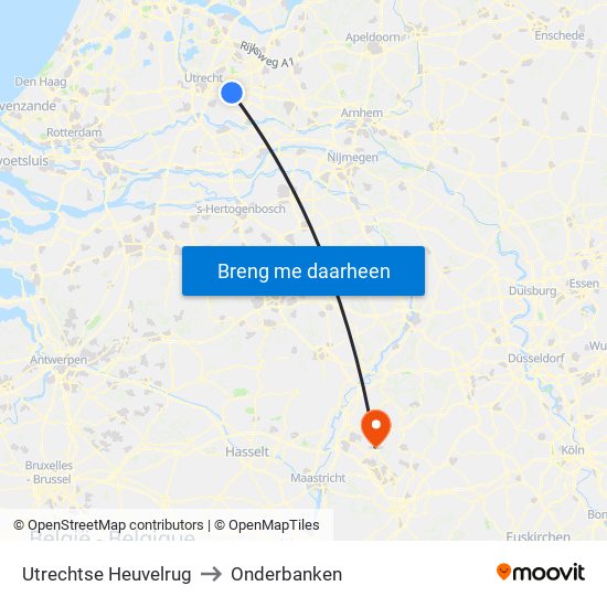 Utrechtse Heuvelrug to Onderbanken map