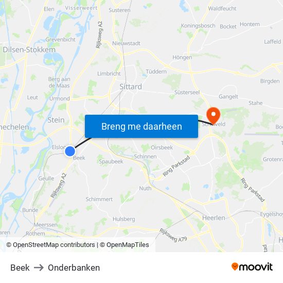 Beek to Onderbanken map