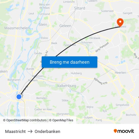 Maastricht to Onderbanken map
