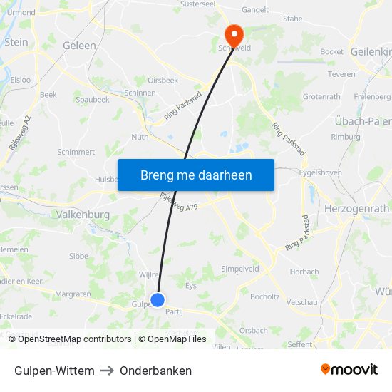 Gulpen-Wittem to Onderbanken map