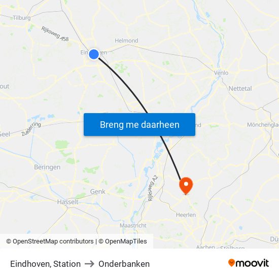 Eindhoven, Station to Onderbanken map