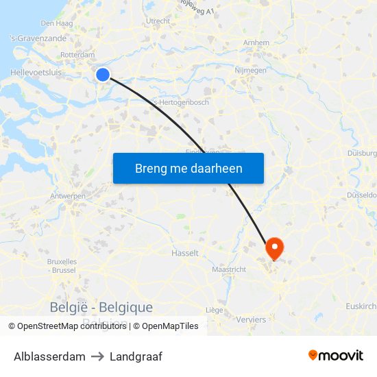 Alblasserdam to Landgraaf map