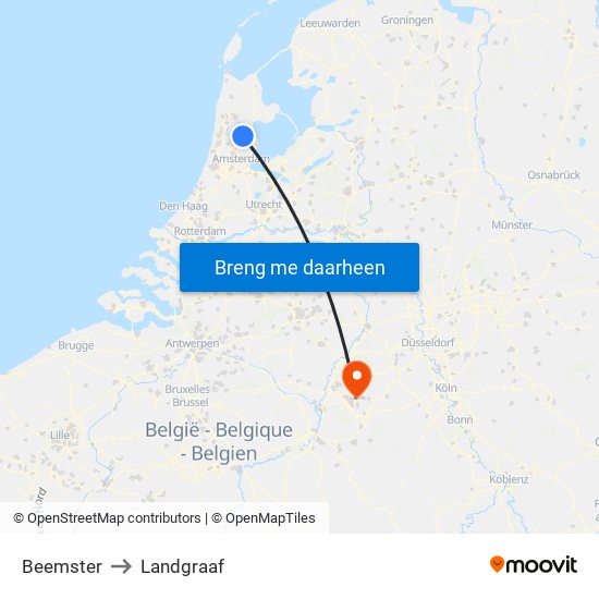 Beemster to Landgraaf map