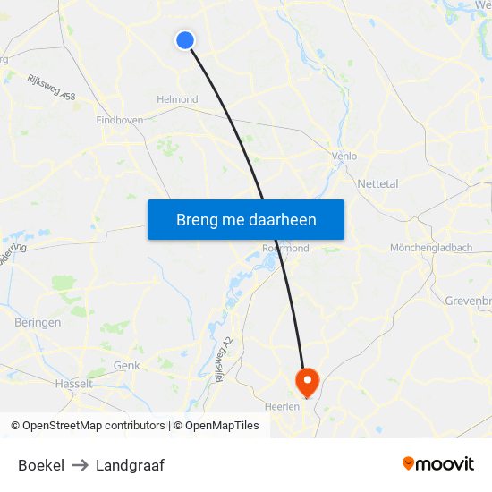Boekel to Landgraaf map
