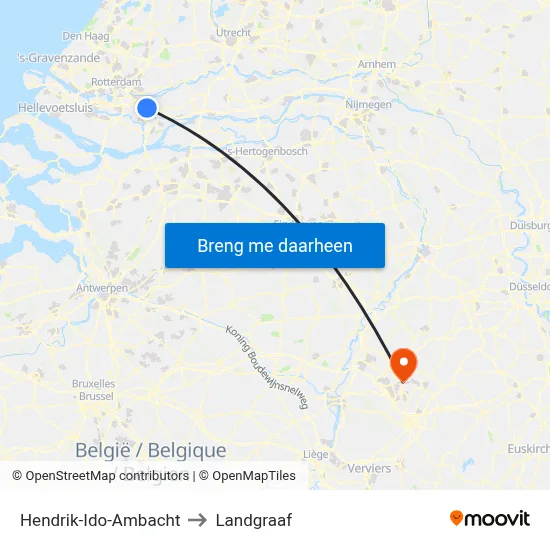 Hendrik-Ido-Ambacht to Landgraaf map