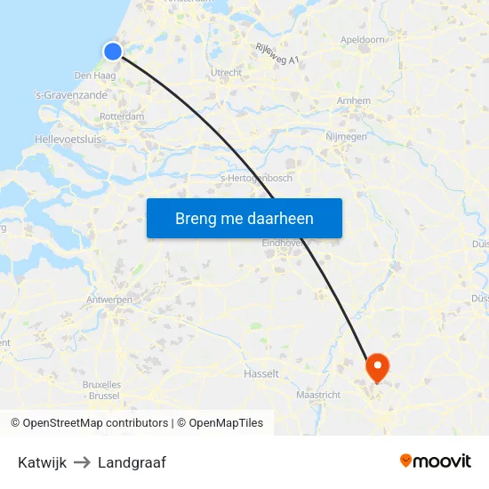 Katwijk to Landgraaf map